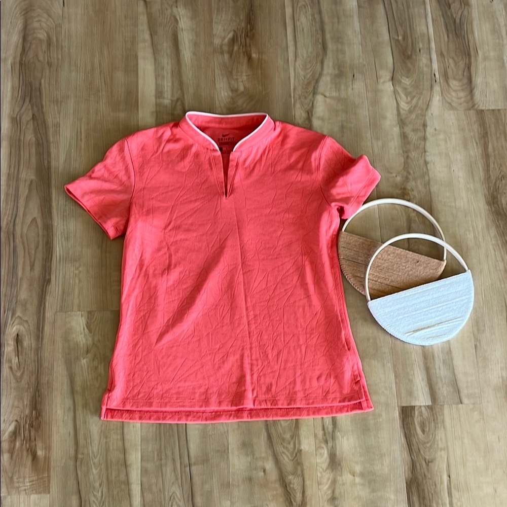 Nike Salmon V-Neck Golf Polo